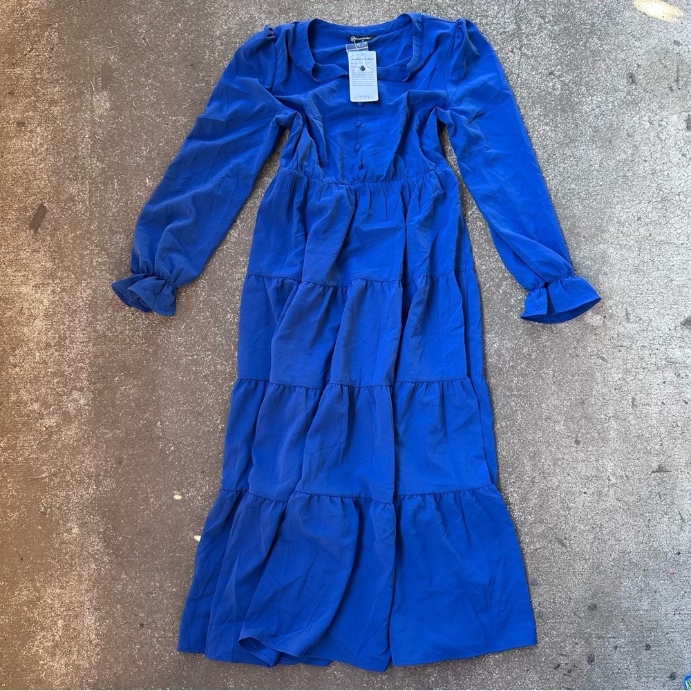 Prettygarden Long Sleeve Tiered Ruffle Flowy Pocket Maxi Dress - Picture 2 of 5